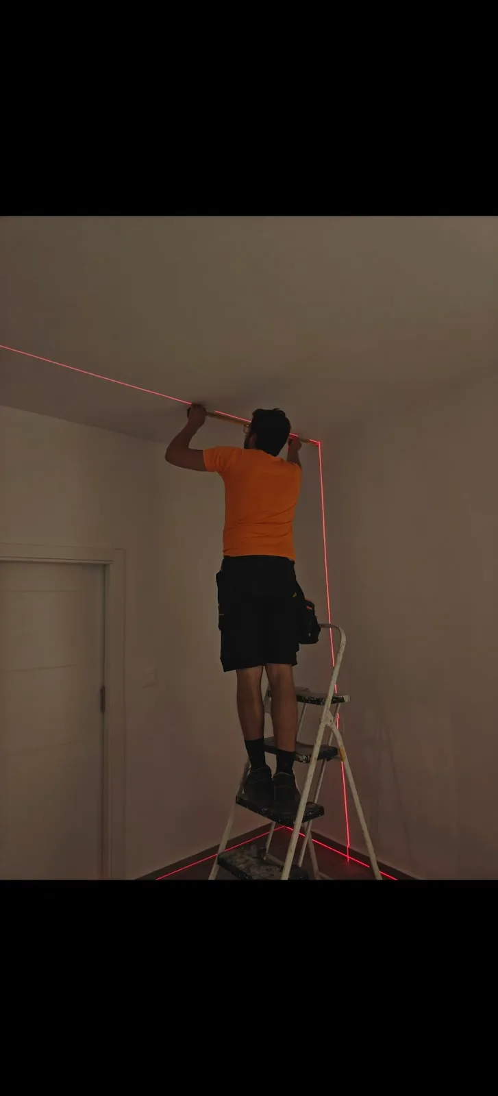 Replanteo con láser de una instalación en una reforma